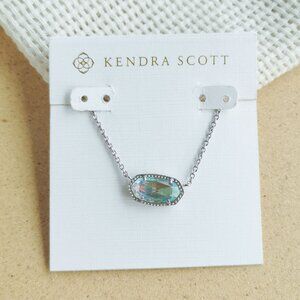 Kendra Scott Elisa Dichroic Glass Silver Pendant Necklace | NEW